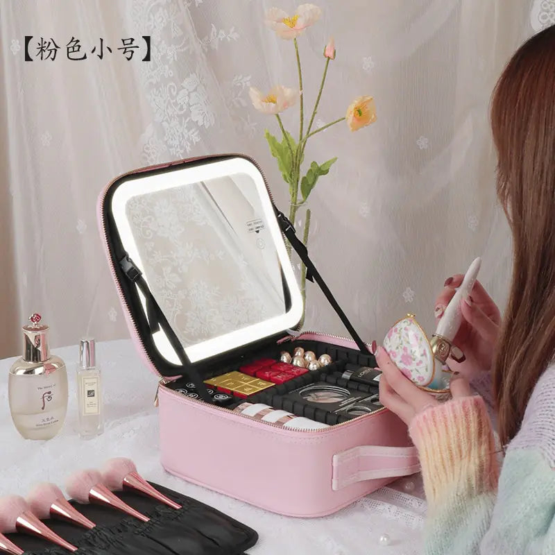 Smart LED Cosmetic Case with Mirror