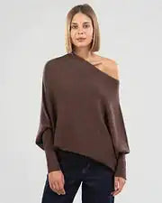 Off Shoulder Draped Jumper